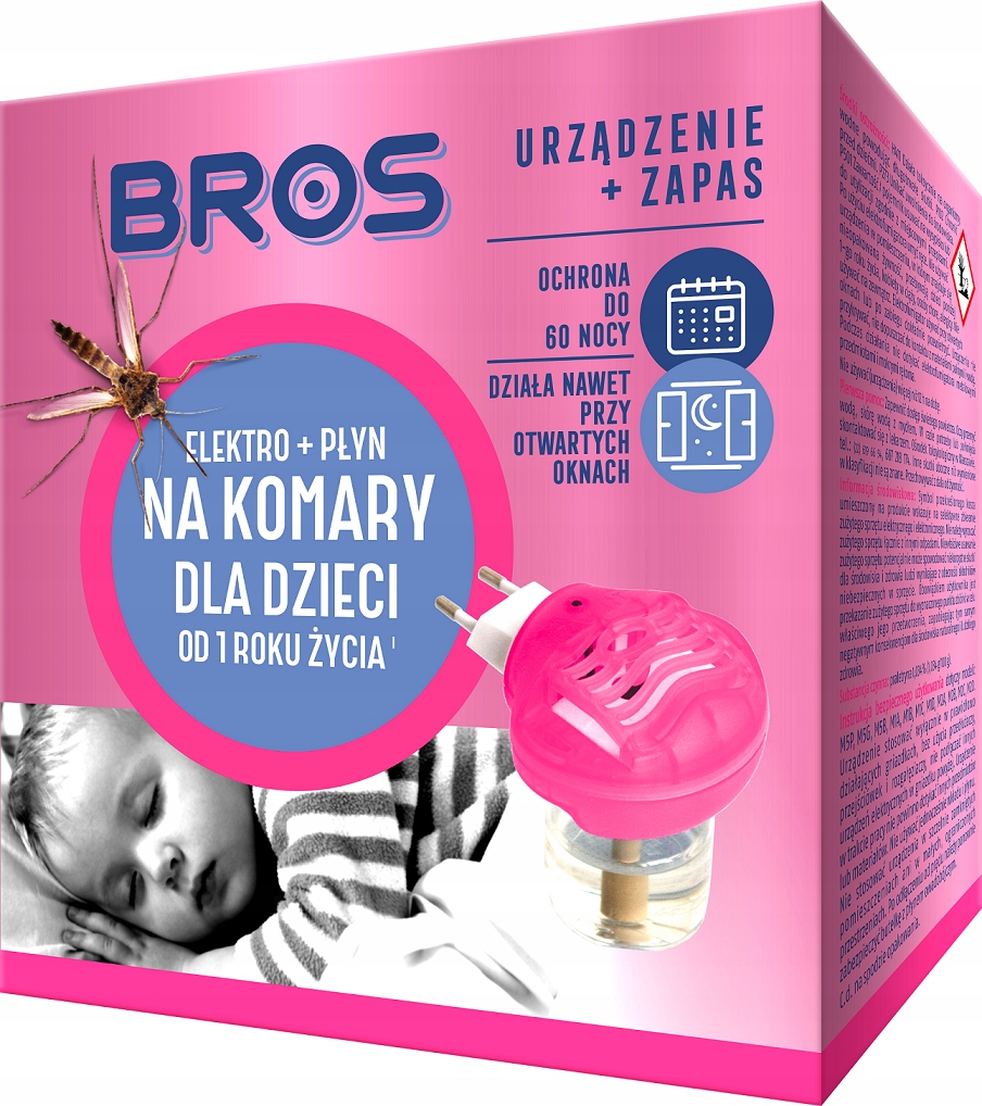 

Bros ELEKTRO+płyn n/komary d/dzieci od 1 rż 60nocy