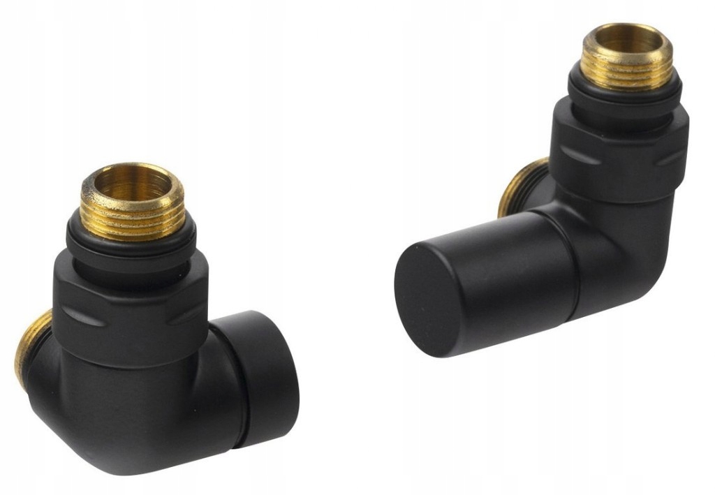 Sada trojosových ventilov Corner Simply, pravá verzia, čierna matná (CP130B