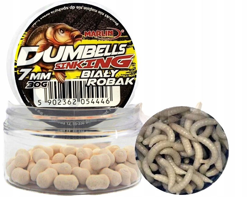 Dumbells sinking tonące 7mm Biały Robak 30g WrocłaW