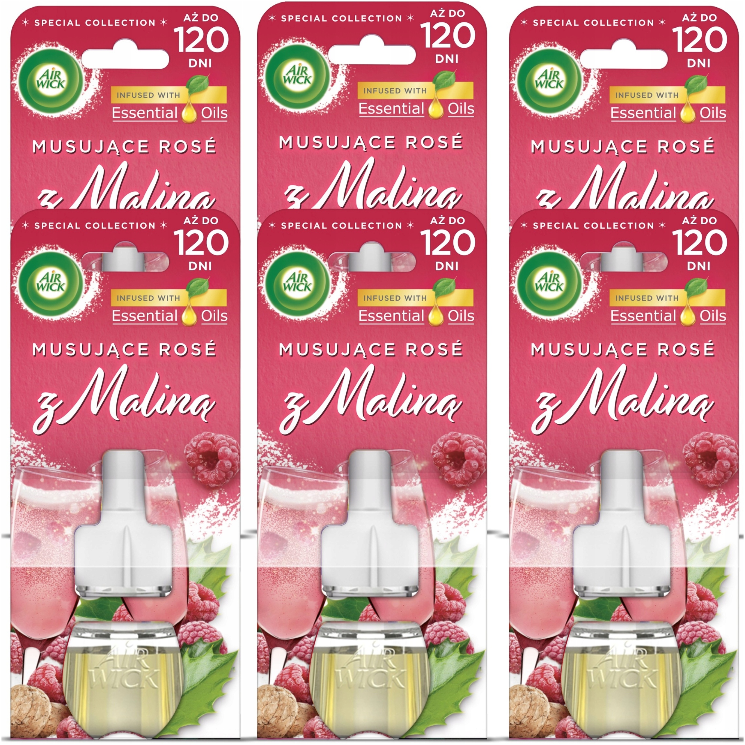 Levně Air Wick Náplně Do Elektrického Osvěžovače Šumivé Rosy S Malinou 6 X 19 ML