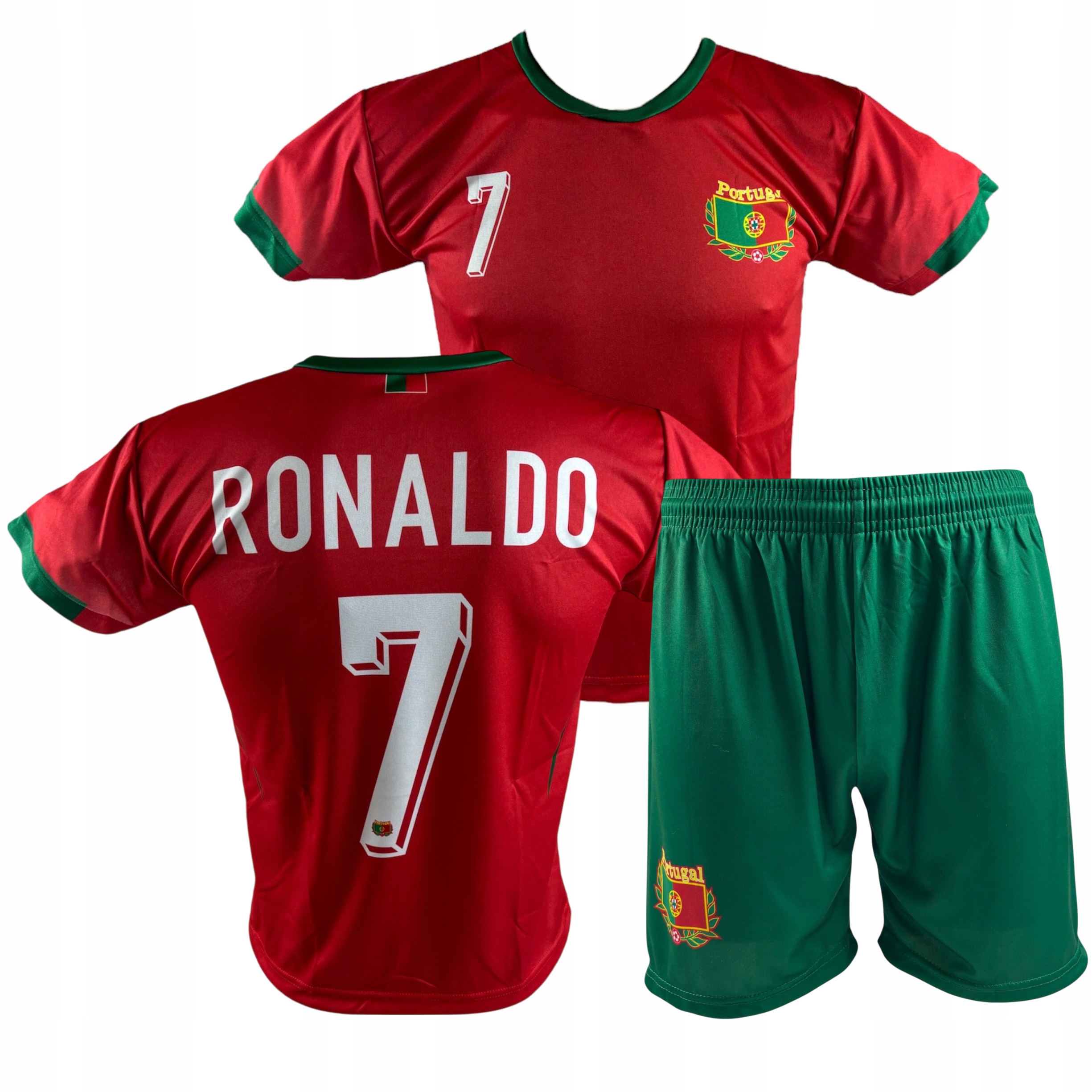 Komplet Piłkarski Ronaldo Portugalia Koszulka I Spodenki r. 158 CM