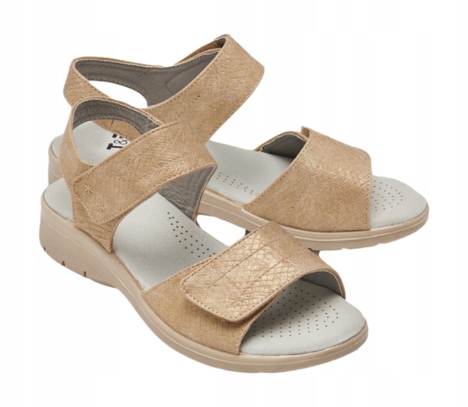 

Buty Sandały Damskie rzep lekkie Beż *39