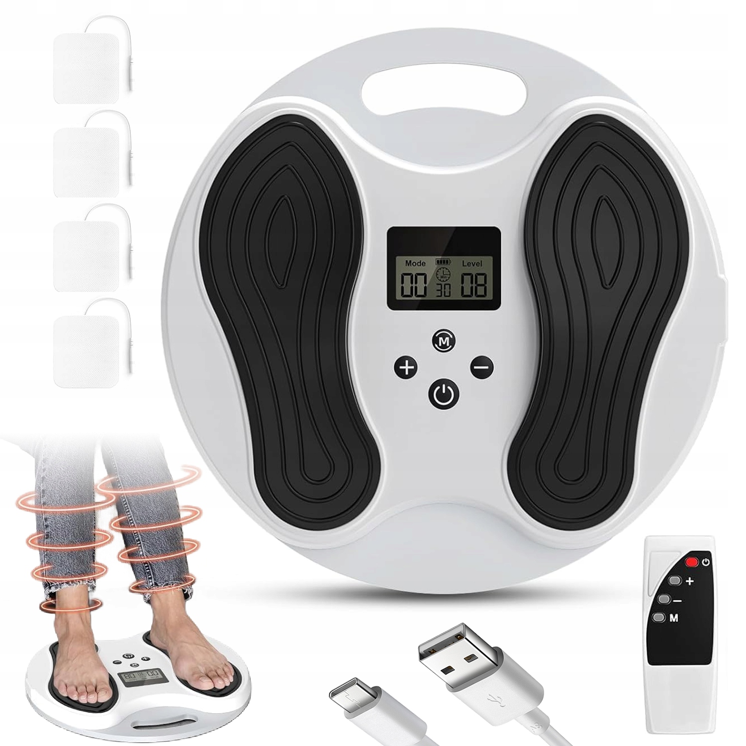 Stymulator krążenia Medic do stóp i nóg, masażer stóp Ems, 300mah z 4 Tens