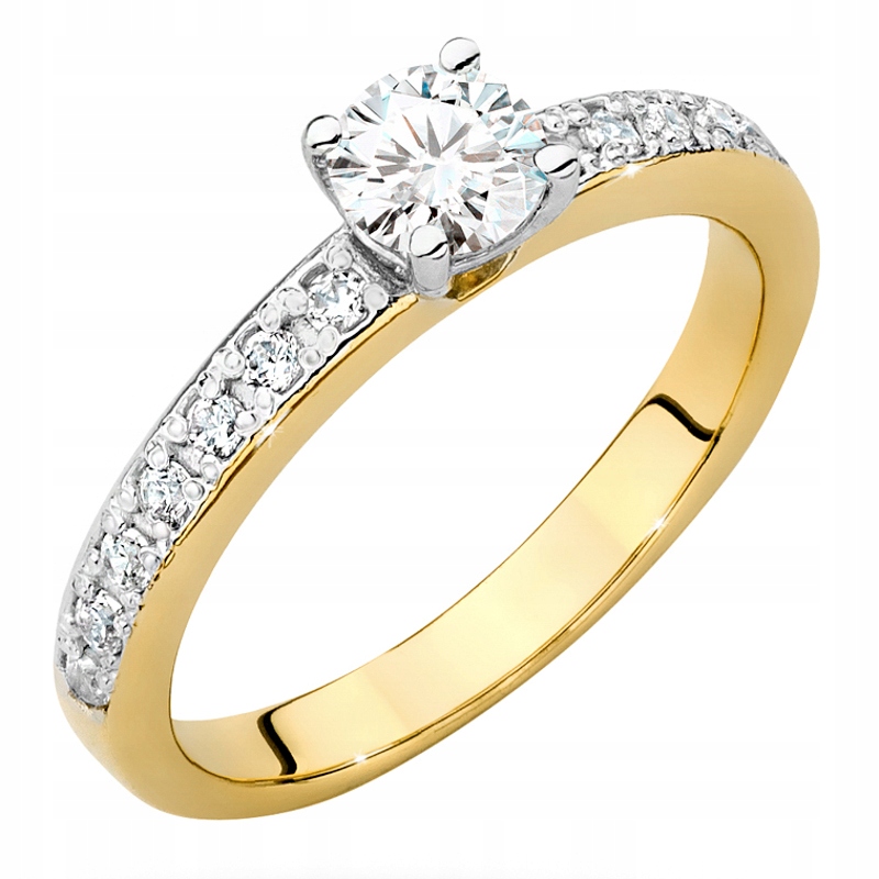 Krásný Zlatý Prstýnek 585 s Brilianty 0,60 ct