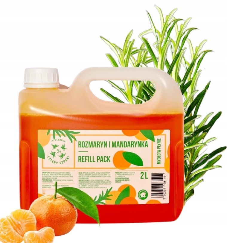 Cztery Špačci Tekuté mýdlo Refill Rozmarýn A Mandarinka 2000 ml