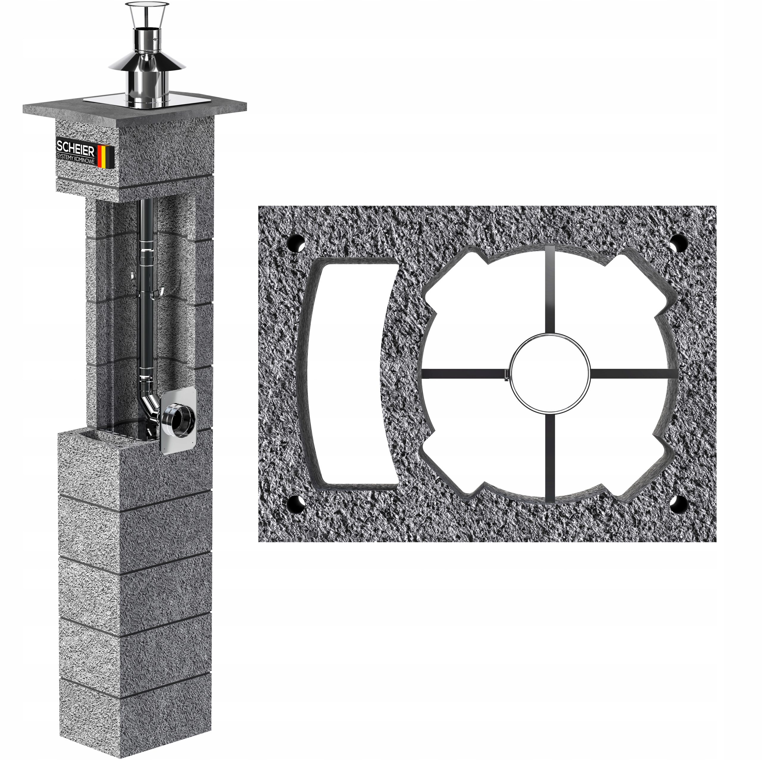 Komín 5 m fi 80 pro plyn s uzavřenou spalovací komorou, plynový komínový systém