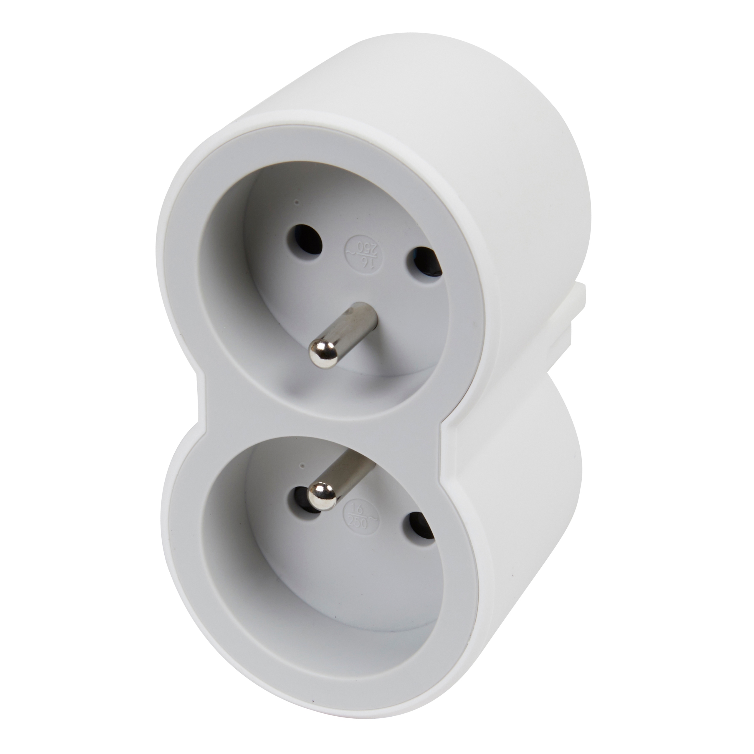 

Rozgałęźnik 2x2P+Z frontowy Biały/szary (049431)