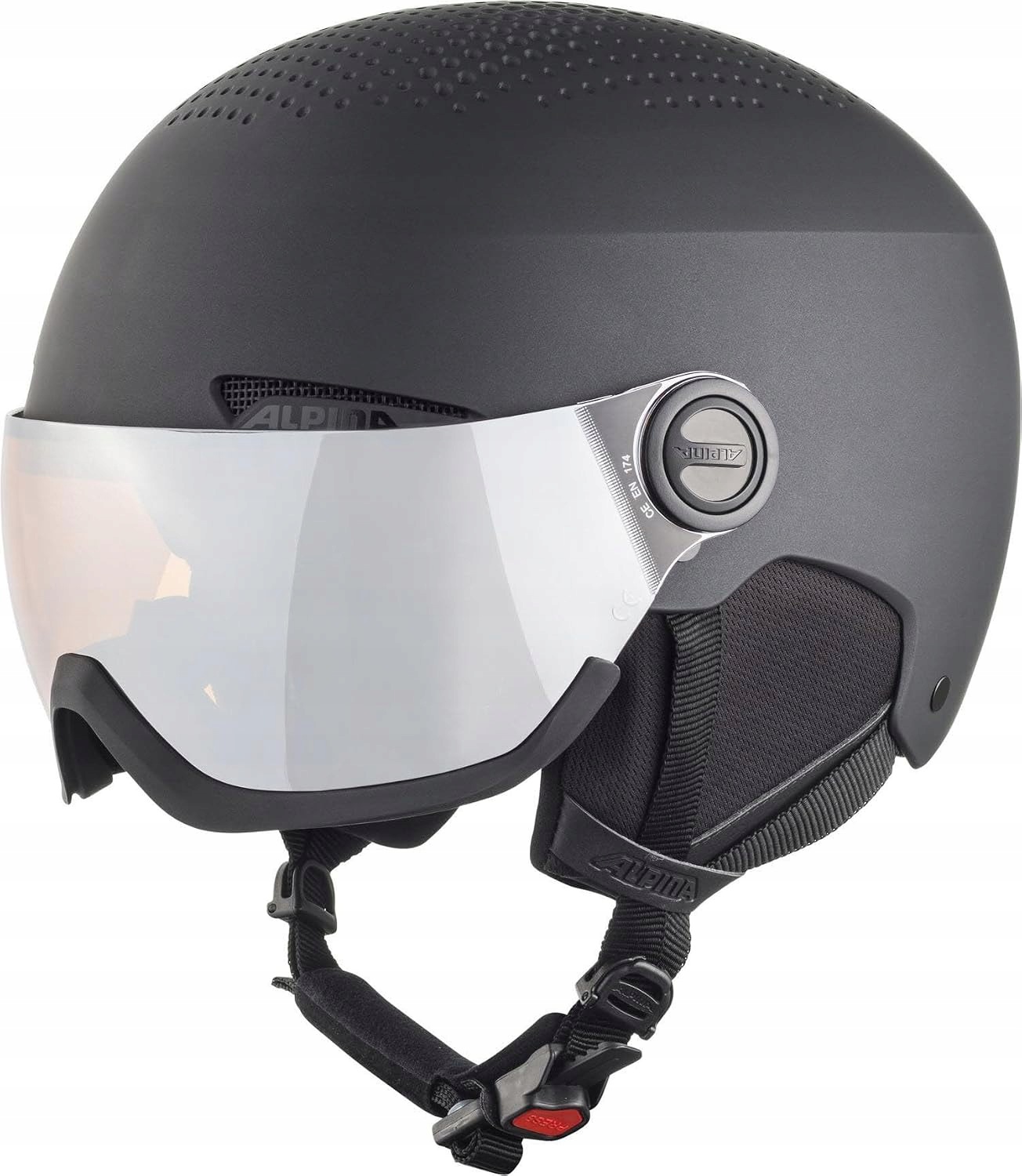 Alpina Arber Visor Q-Lite Kask Narciarski 58-61 cm Czarny Mat z Wizjerem