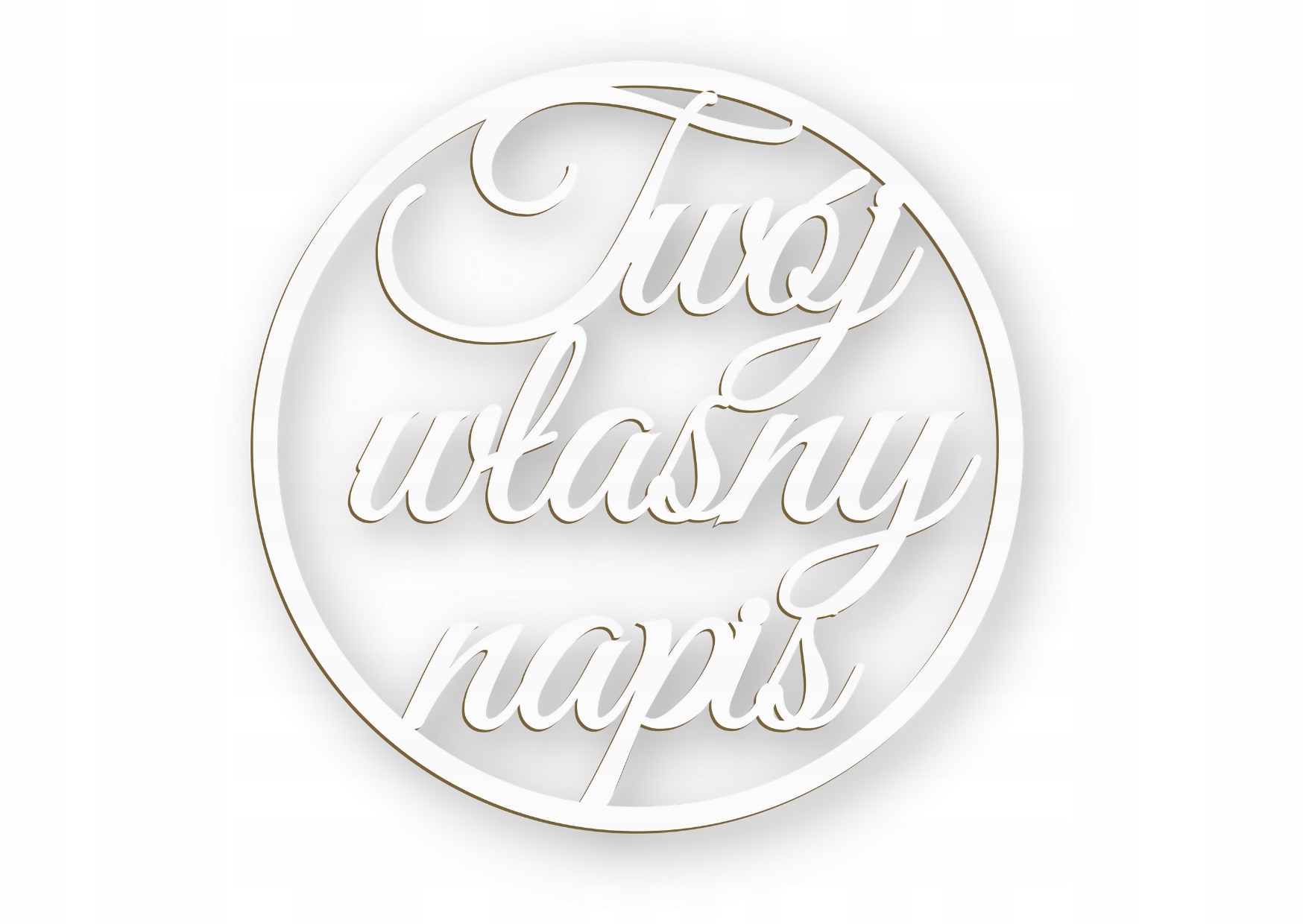 Koło obręcz TWÓJ WŁASNY NAPIS 50 cm BIAŁE