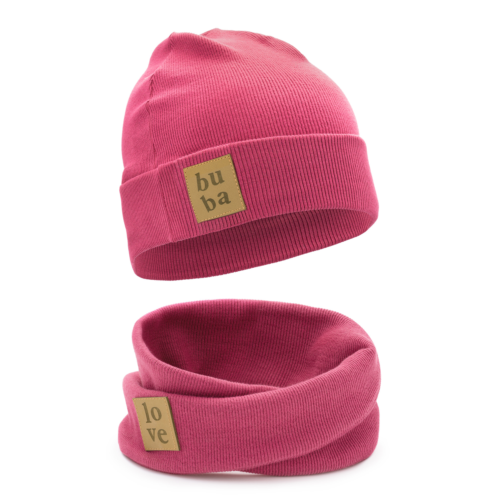 

Czapka dziecięca z kominem wiosna jesień różowa