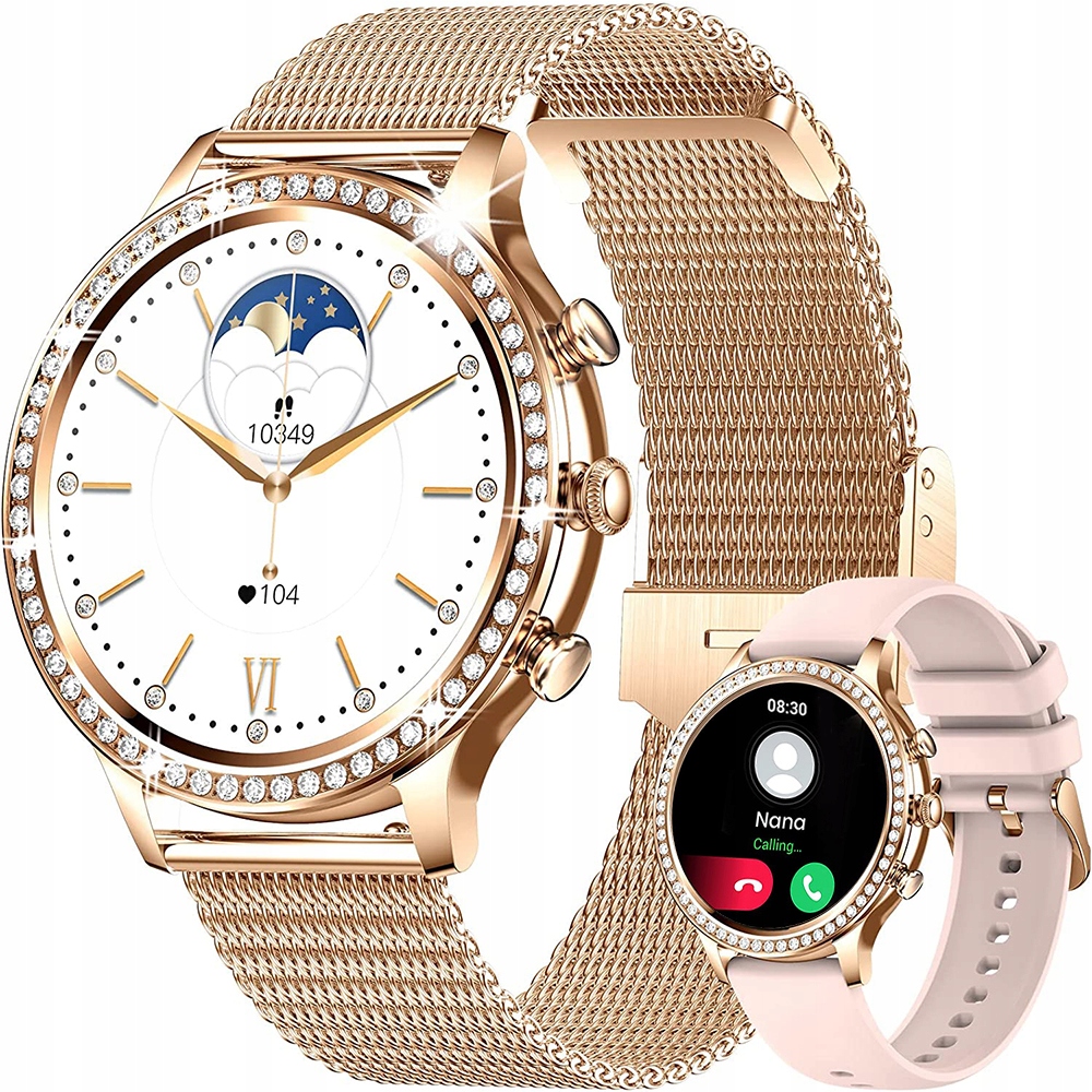 SMARTWATCH DAMSKI ZEGAREK DLA KOBIETY ROZMOWY CIŚNIENIOMIERZ LUKSUSOWY