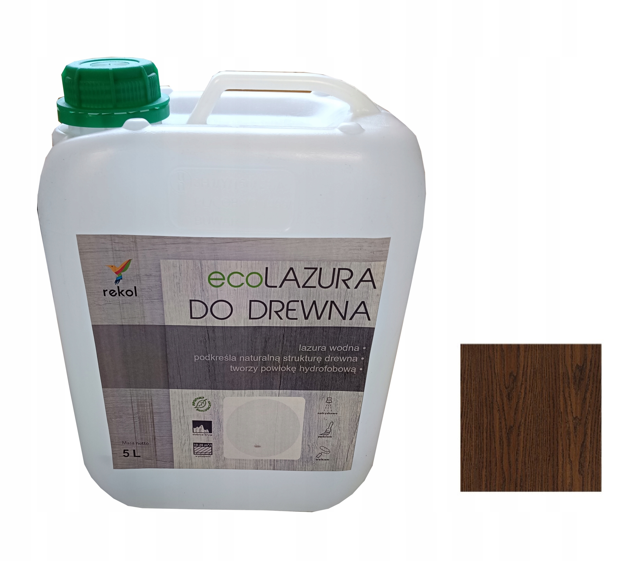 Rekol Ecolazura Na Fasádní Dřevo 5 L Dub Tmavý Ochranný