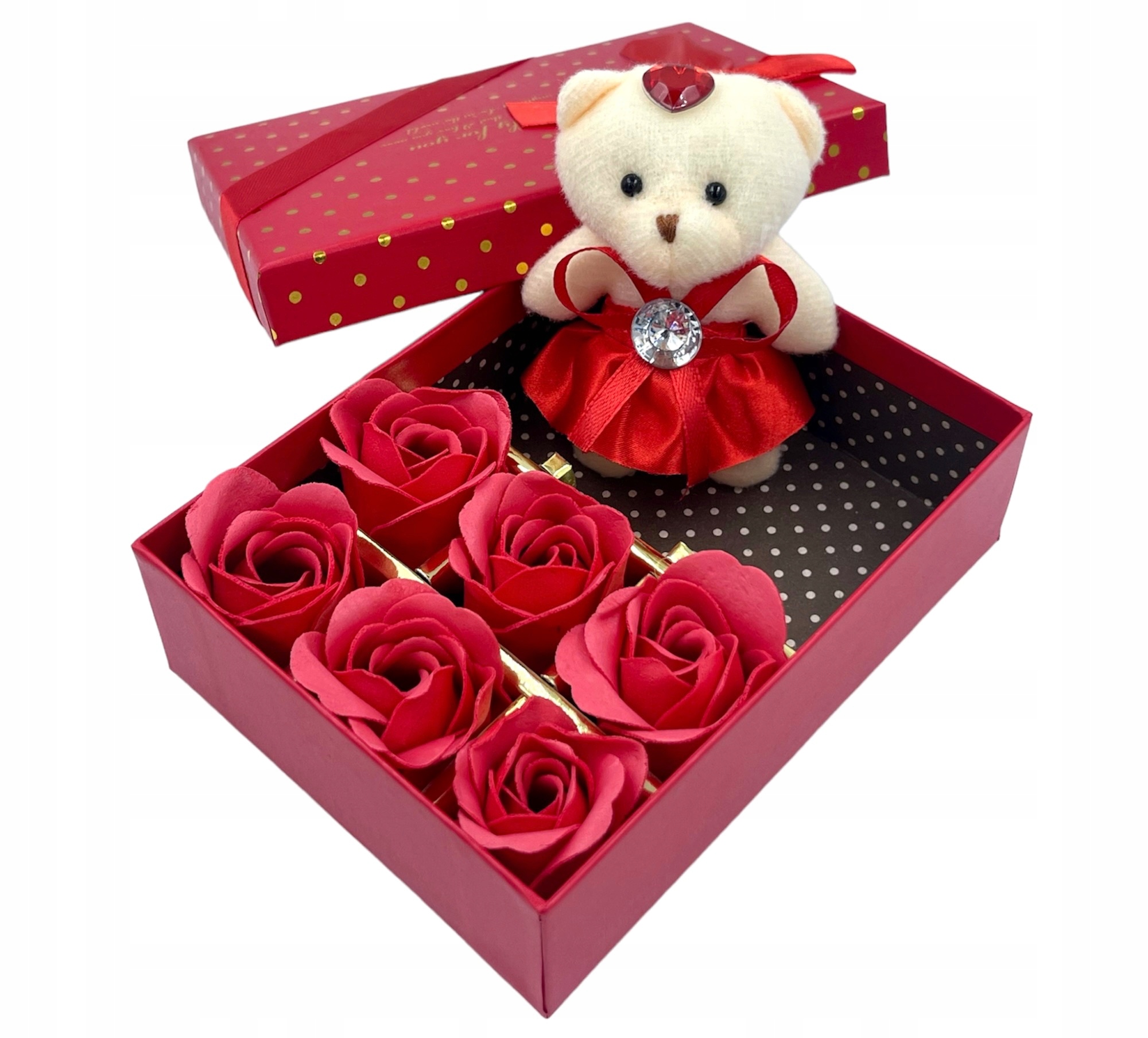 RÓŻE MYDLANE + MIŚ W PUDEŁKU PREZENT WALENTYNKI Kod producenta ZAPACHOWE RÓŻE