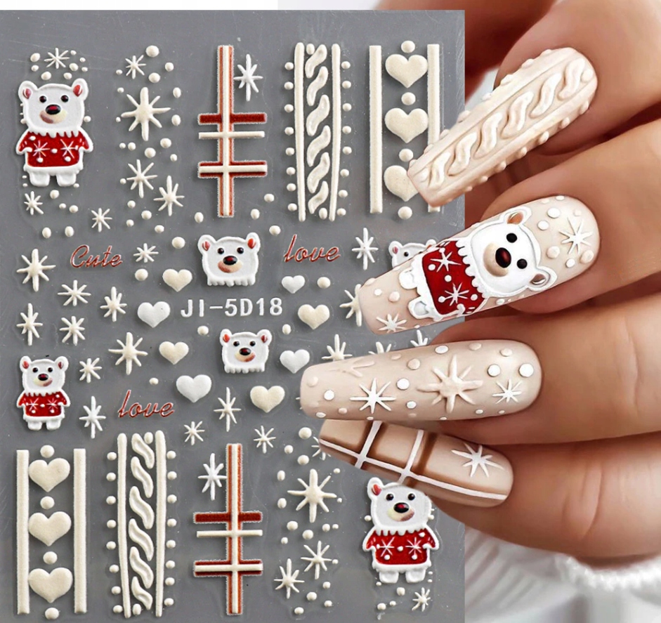 

Naklejki Na Paznokcie Samoprzylepne Zimowe JI-5D18