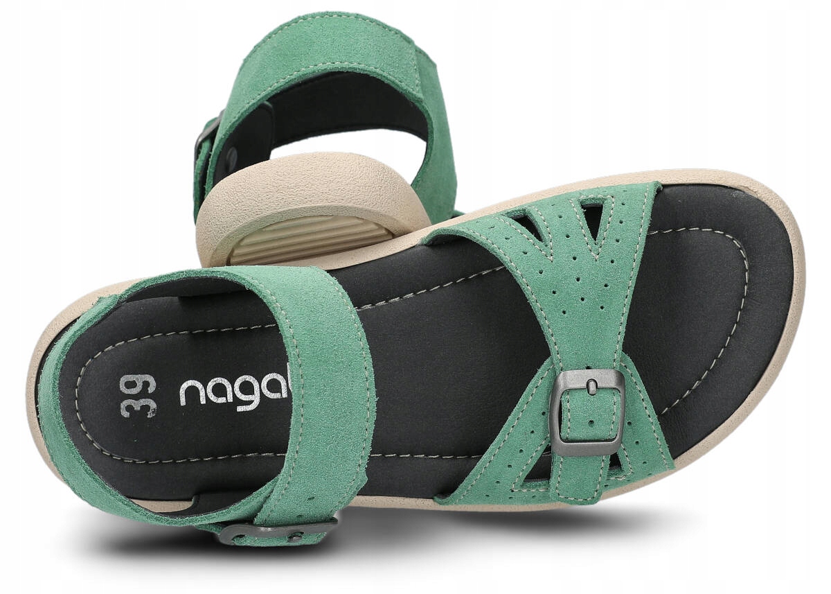 NAGABA 027 MIĘTA WELUR - SANDAŁ DAMSKI - ROZMIAR 41 Marka Nagaba