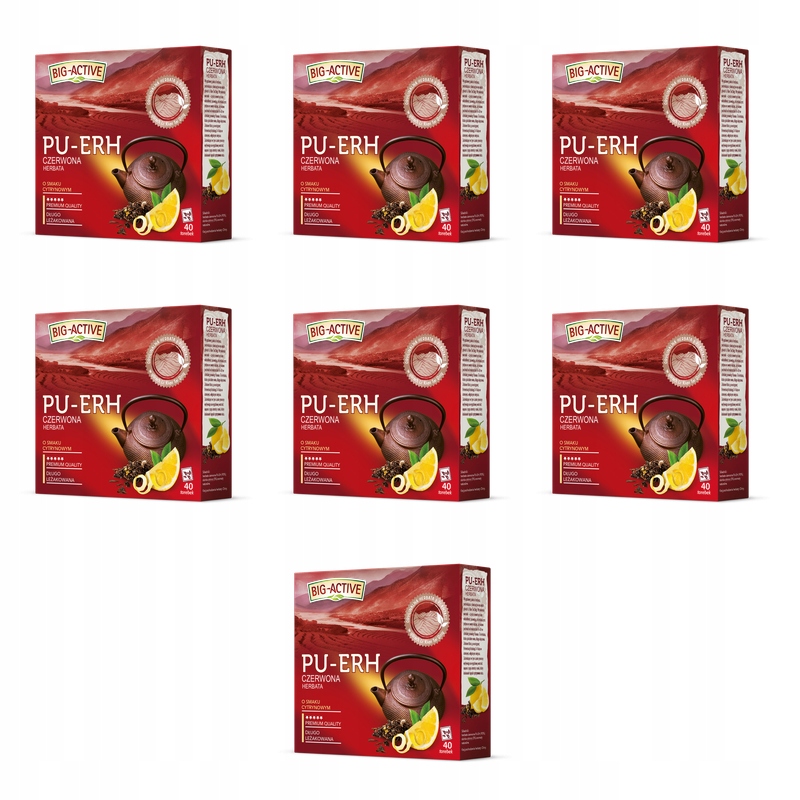 Big-Active – Pu-Erh – Čaj s citronovou příchutí (40 tb x 1,8 g) X7