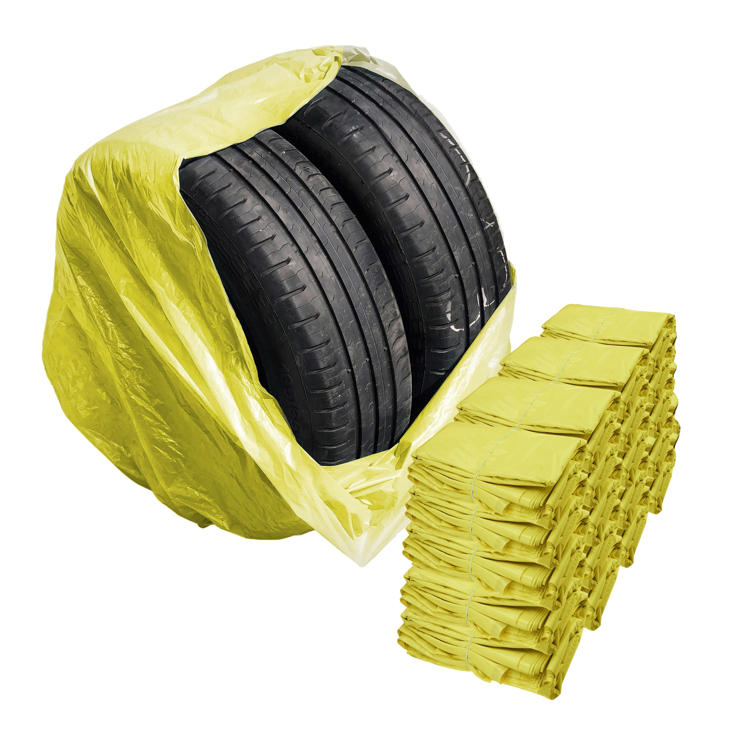 Žluté Velké sáčky na pneumatiky, kola 100 x 100 cm Ldpe 35µm 160L Stix 400ks