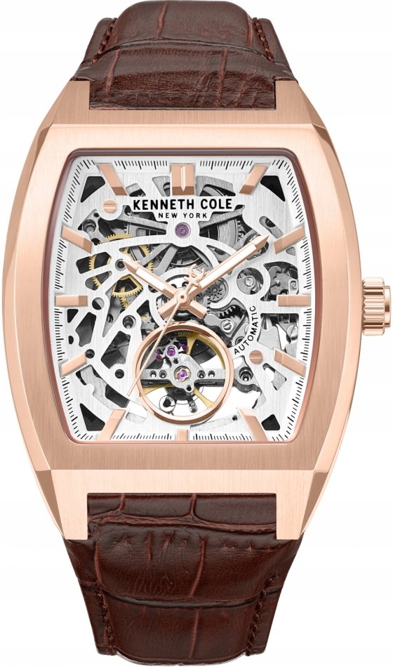 Zegarek męski Kenneth Cole KCWGX0077402 brązowy klasyczny skeleton