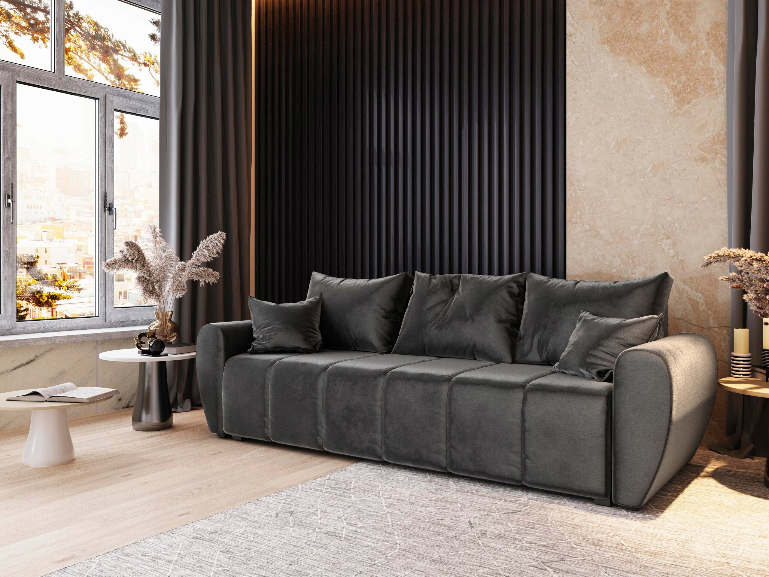 Velká rozkládací pohovka Madi Lůžko Funkce Spaní Nadčasová Komfortní