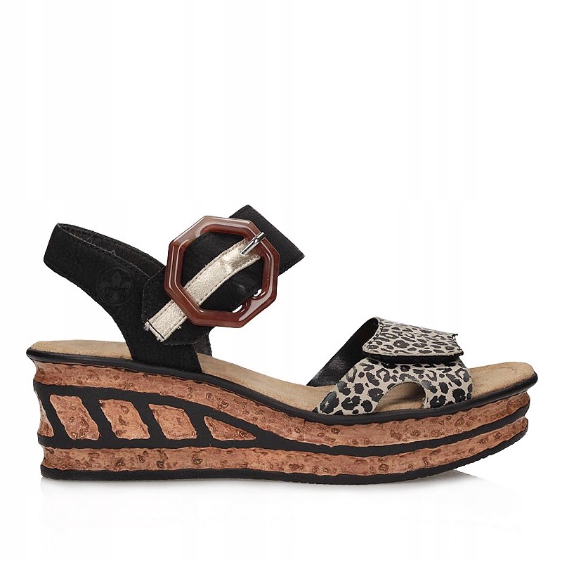 Stylové dámské sandály na klínku Rieker 68176-00