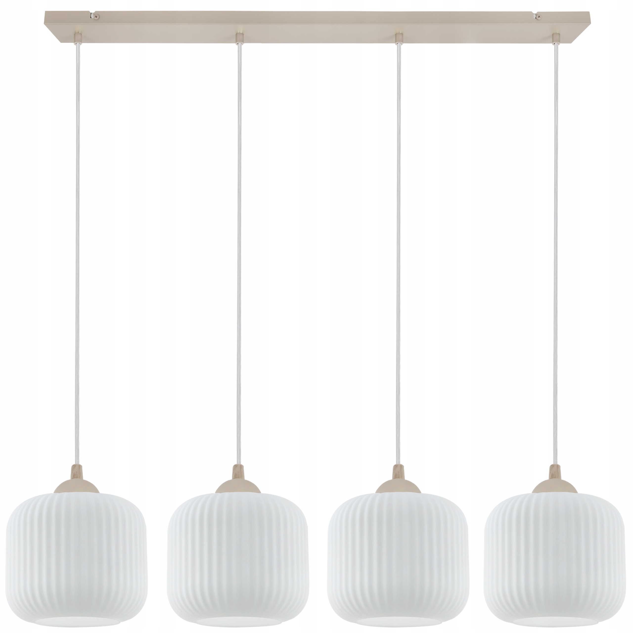 Závesná Stropná Lampa Luster Béžový Biely Sklenený Do Kuchyne A Jedálne E27