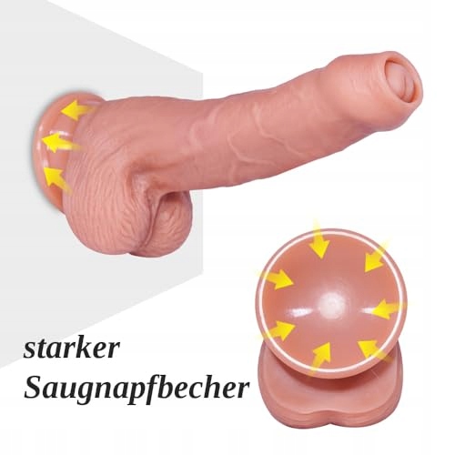 REALISTISCHER Silikonowy Dildo 20 cm Z Przyssawką Dla Początkujących — miniatura 8