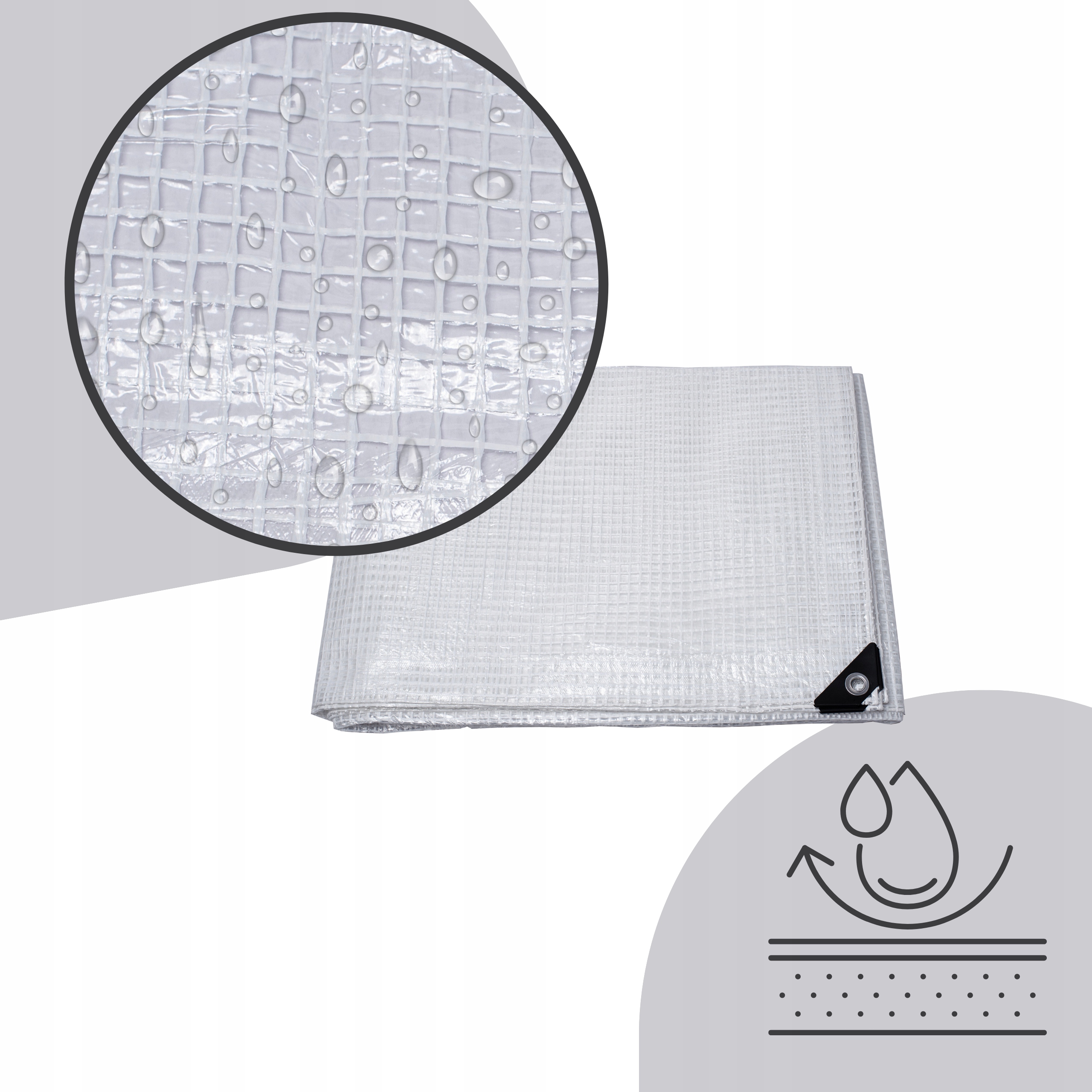 PLANDEKA 4x5 PRZEŹROCZYSTA MOCNA 100g ZBROJONA UV+ Producent Decortrend