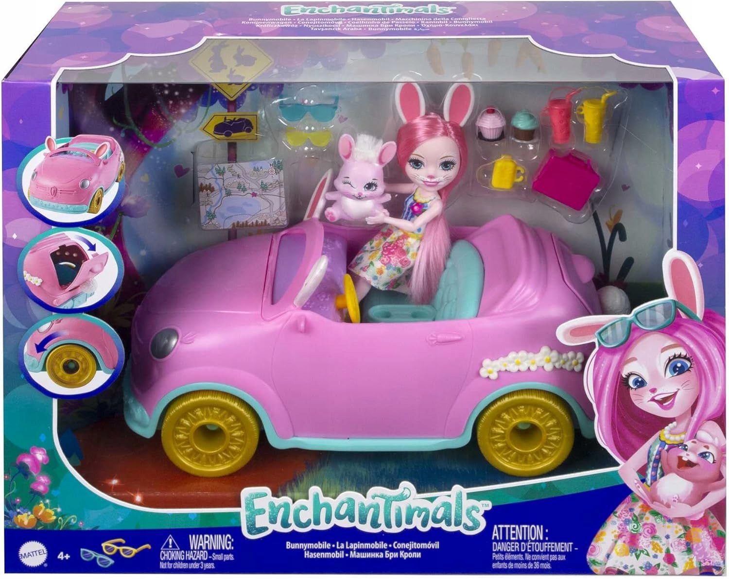 ENCHANTIMALS ZESTAW KRÓLICZKOWÓZ Z LALKĄ BREE BUNNY I KRÓLIKIEM TWIST HCF85 Elementy zestawu Akcesoria w zestawie