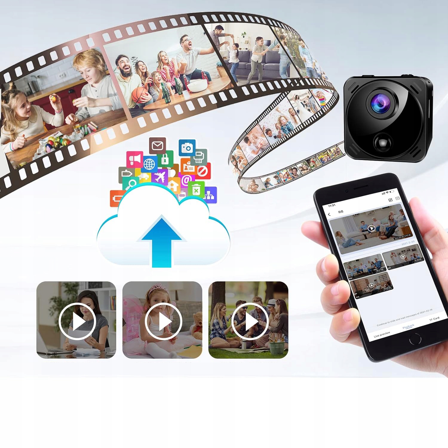 MINI KAMERA WiFi PODCZERWIENI DYSKRETNA 1080P HD Z DETEKCJA RUCHU Model 6CT0007MM