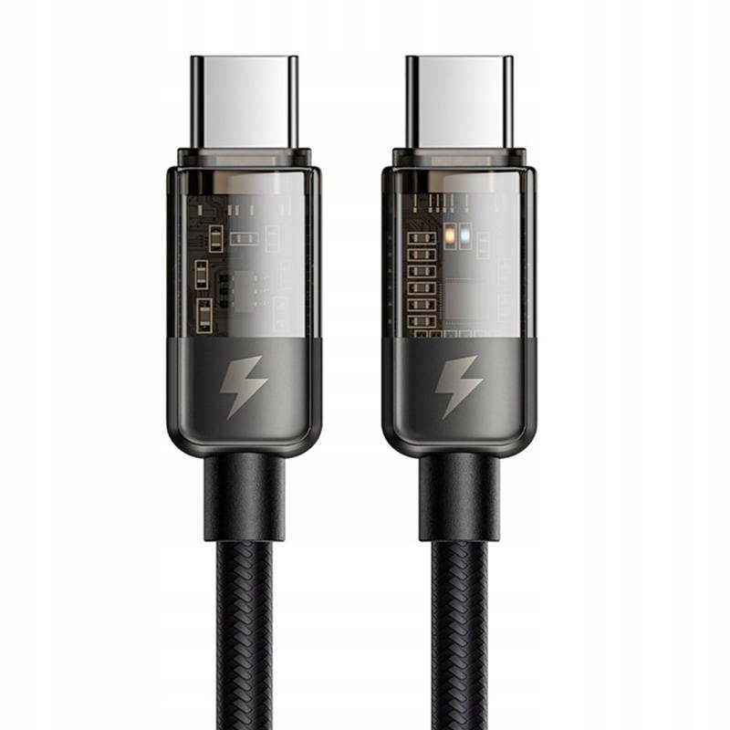 Mcdodo Kabel do danych Usb-c Usb-c 100 przezroczysta 1,2 czarny