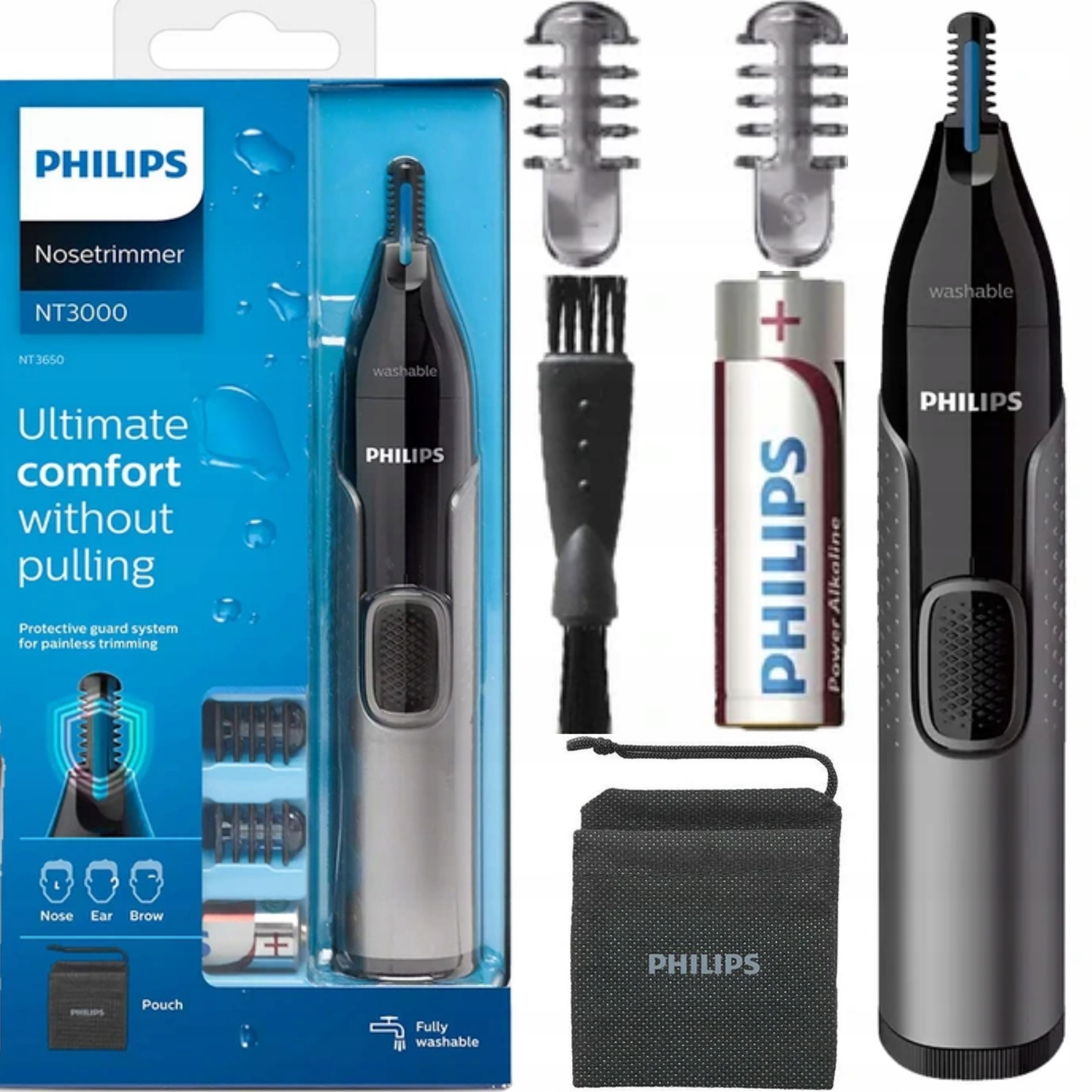 TRYMER DO NOSA BRWI USZU PHILIPS NT3650/16 + ETUI NIEZAWODNY