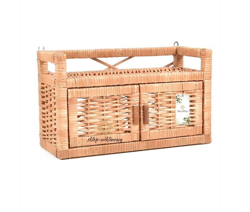 Skříňka Proutěný regál Závěsná police z proutí na stěnu do domu H 25 cm