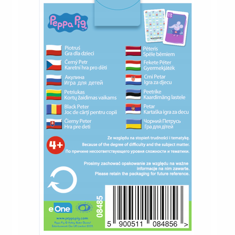 KARTY CZARNY PIOTRUŚ Świnka Peppa Trefl 08485 Wydawca Trefl