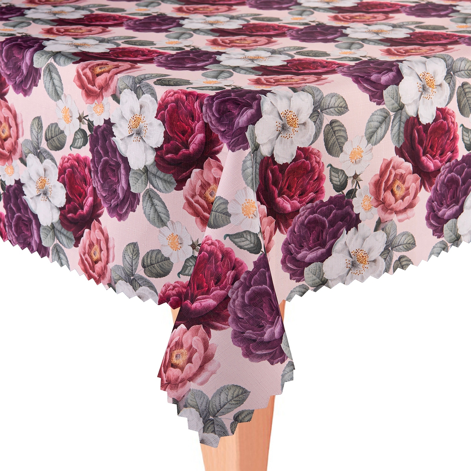 Obrus plamoodporny Całoroczny 140x240 Polski kwiaty różowy Nr72