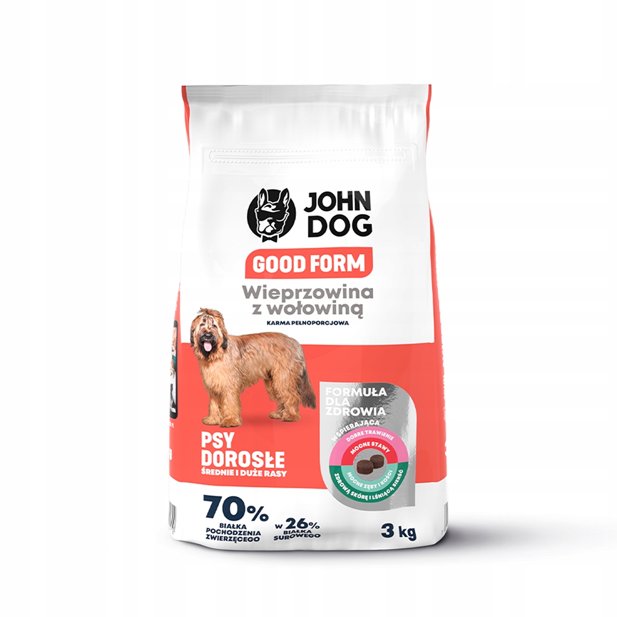 Levně Přírodní krmivo pro psa bez lepku vepřové 3 kg