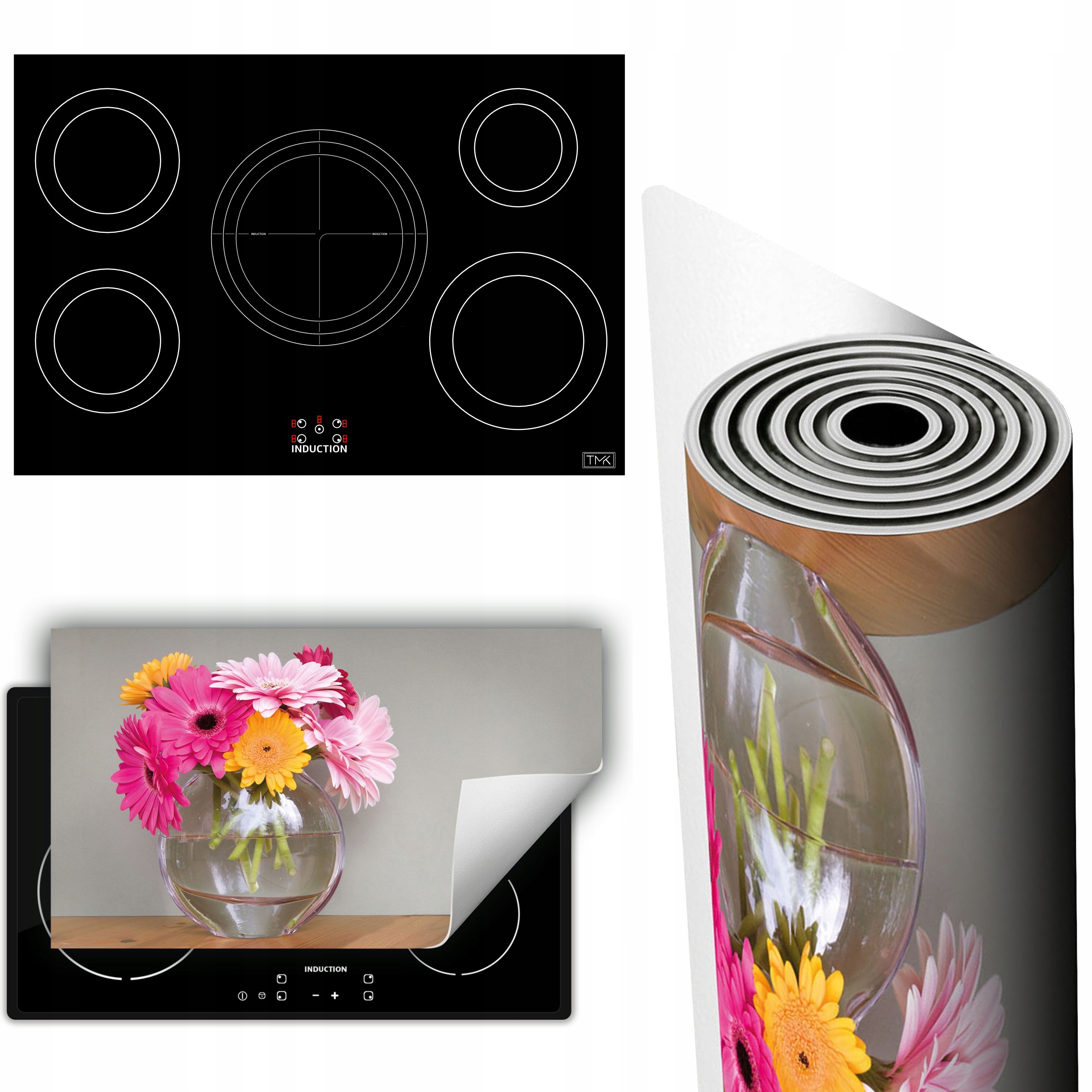 Vinylová Podložka Ochrana Kuchyňské Desky 90x52 Kytice květin