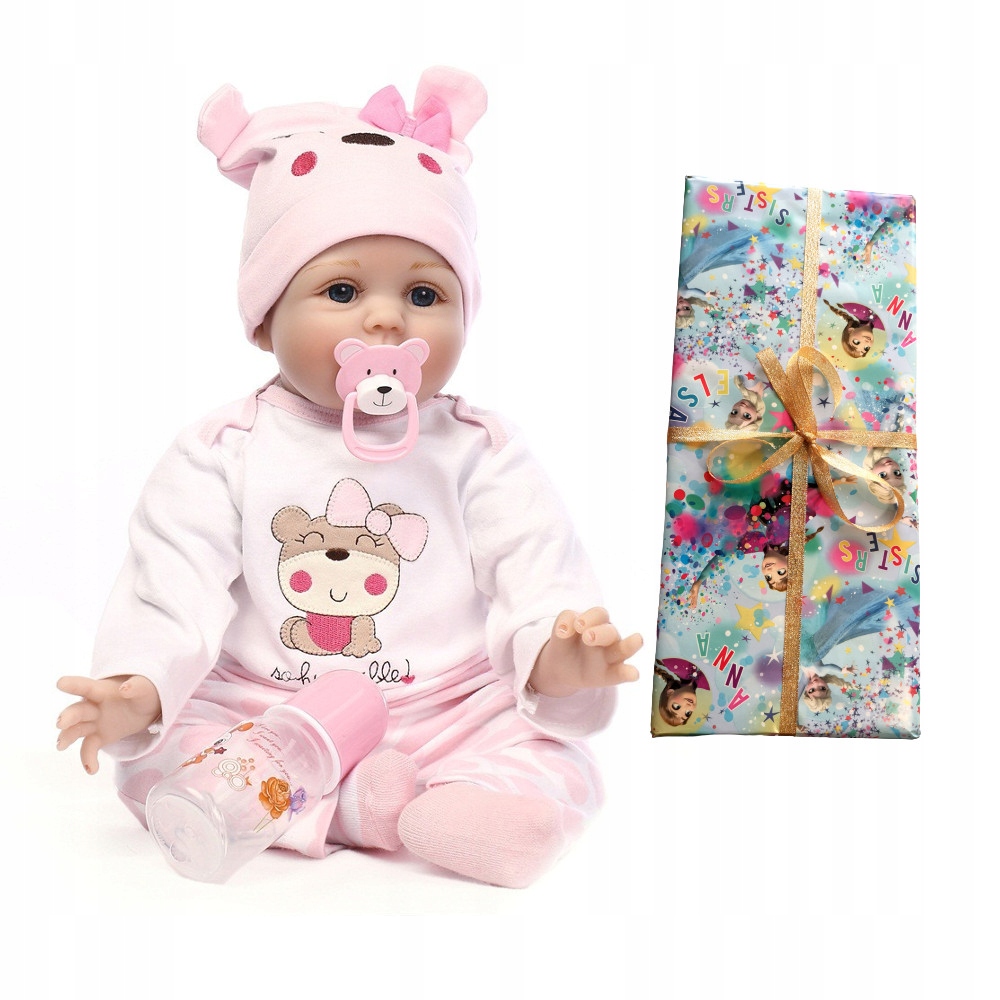 REALISTYCZNA LALKA REBORN KEIUMI – 55 CM, RÓŻOWA, NIEMOWLĘ, JAK ŻYWE