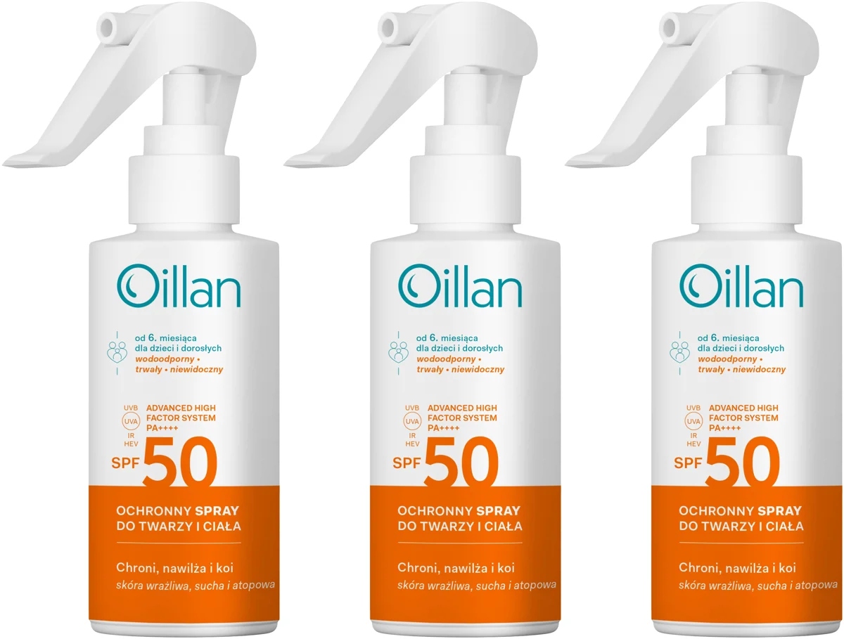Oillan Sun Spray Ochronny SPF50+ Dla Dzieci I Dorosłych 125ml