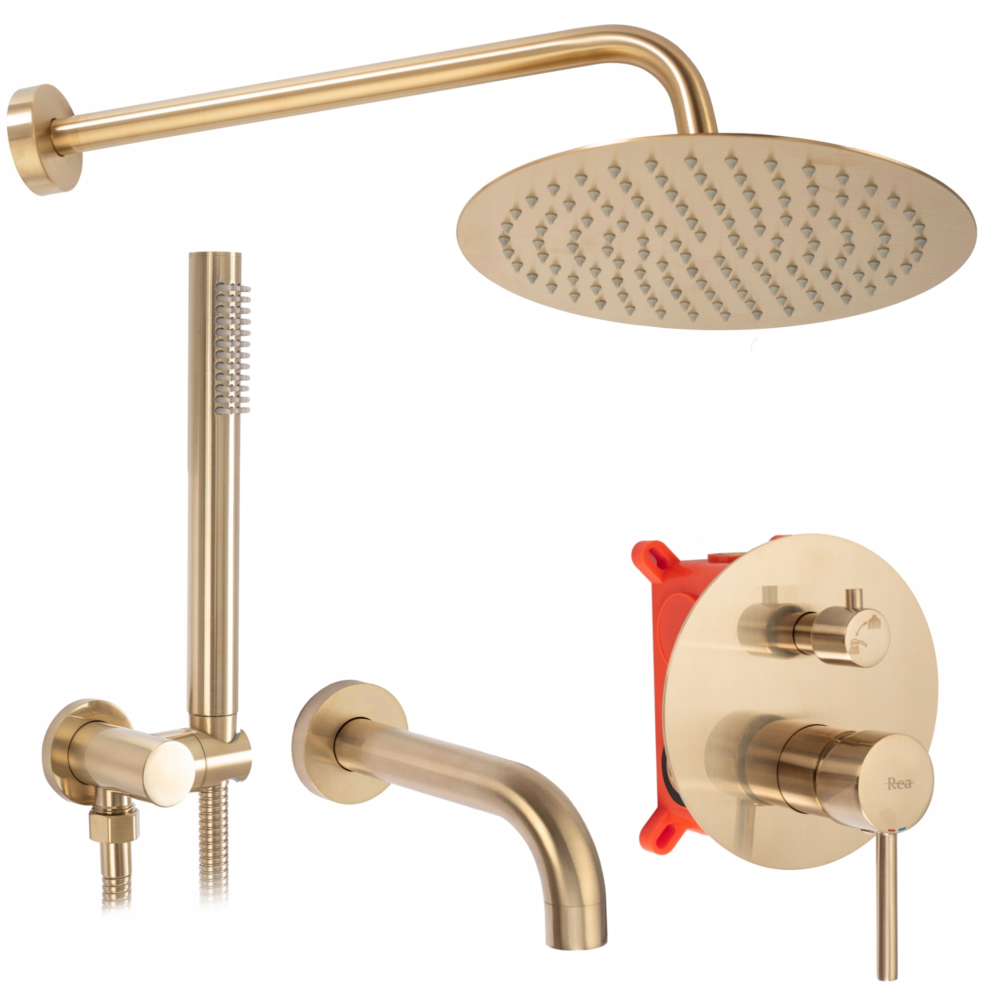 Podomietkový sprchovací set Lungo Brush Gold Rea