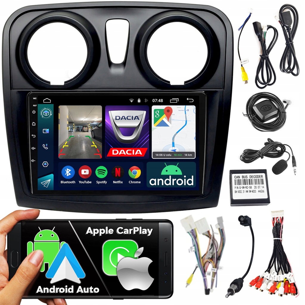 Rádio Navigace Android RS-305 Dacia Sandero Logan II 2012-2020 2GB 9"