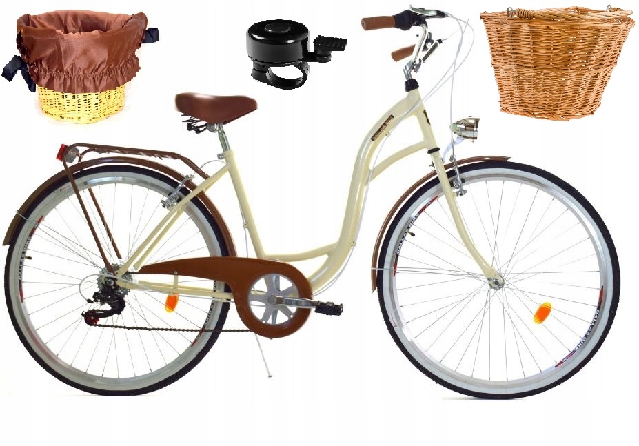 Damski Rower Miejski męski 28 Dallas 7 biegów Aluminiowy +kosz +wyściółka