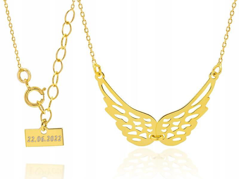 Celebrita Zlatý Náhrdelník Řetízek Hvězd pr. 585 Křídla Wings 14k