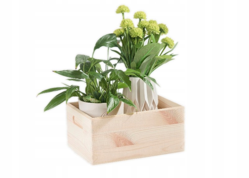 Pudełko drewniane skrzynka DECOUPAGE 21x12x9,5 naturalna pojemnik PINUS