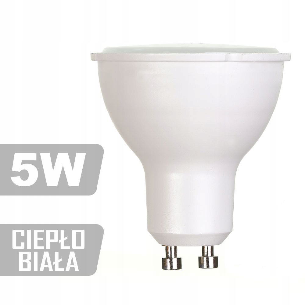 

Żarówka LED-5W-GU10 ciepła 360lm 5W 35W