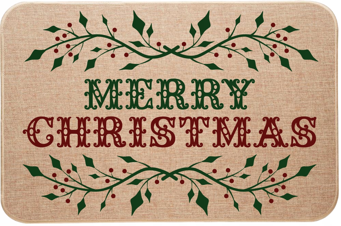 Vánoční lněná rohožka, vánoční ozdoba Merry Christmas