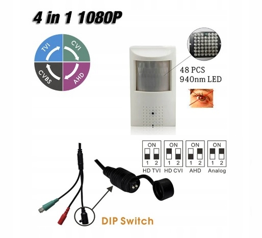 Skrytá Kamera V Senzore Pohybu 2MPX Ahd 4v1 Ir Diódy