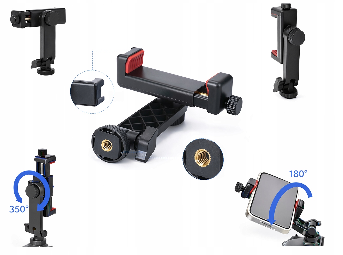 Držák na stativ Selfie závit 1/4 Stativový adaptér pro telefon Smartphone