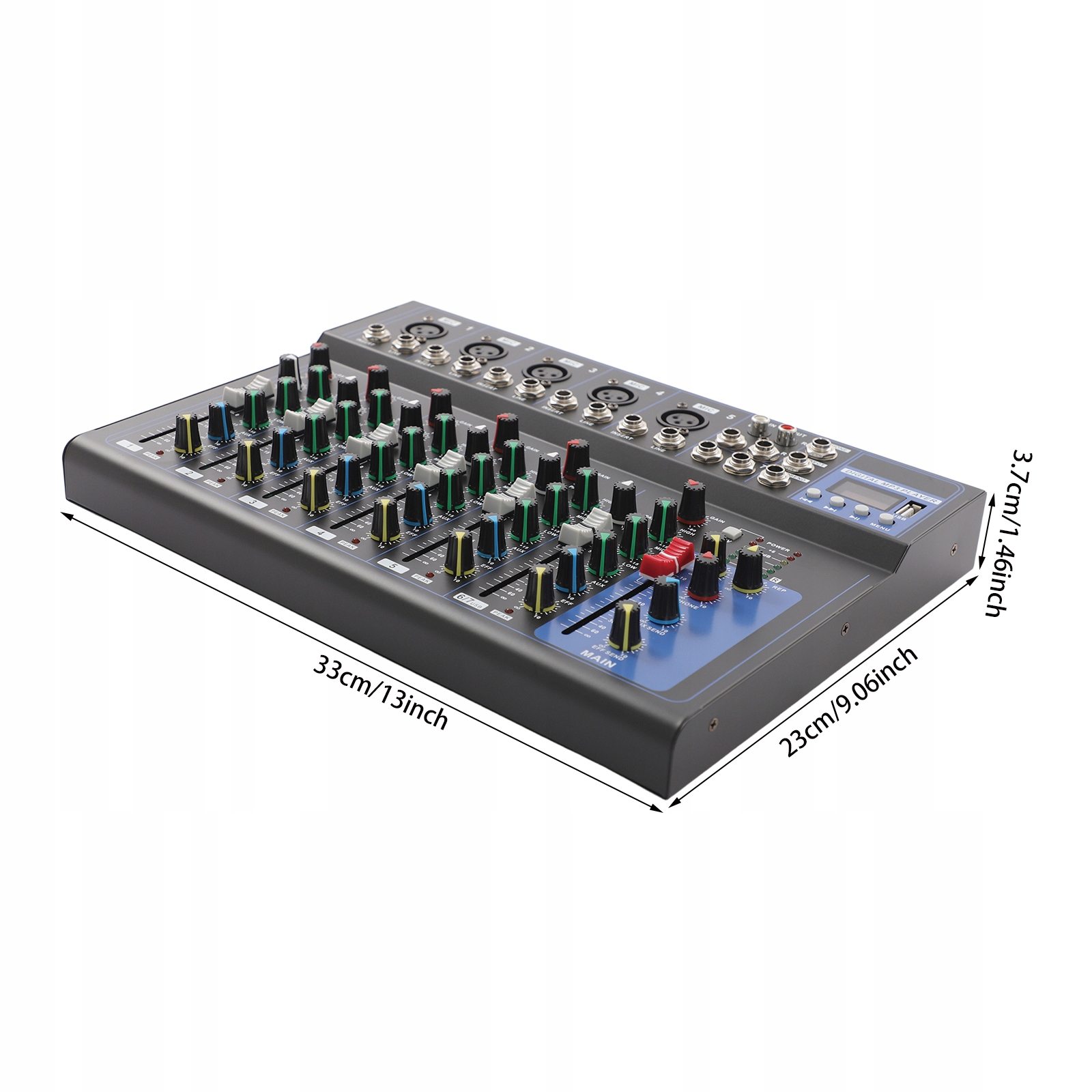 7KANÁLOVÝ Audio Mixer Konzole 33*23*3,7CM
