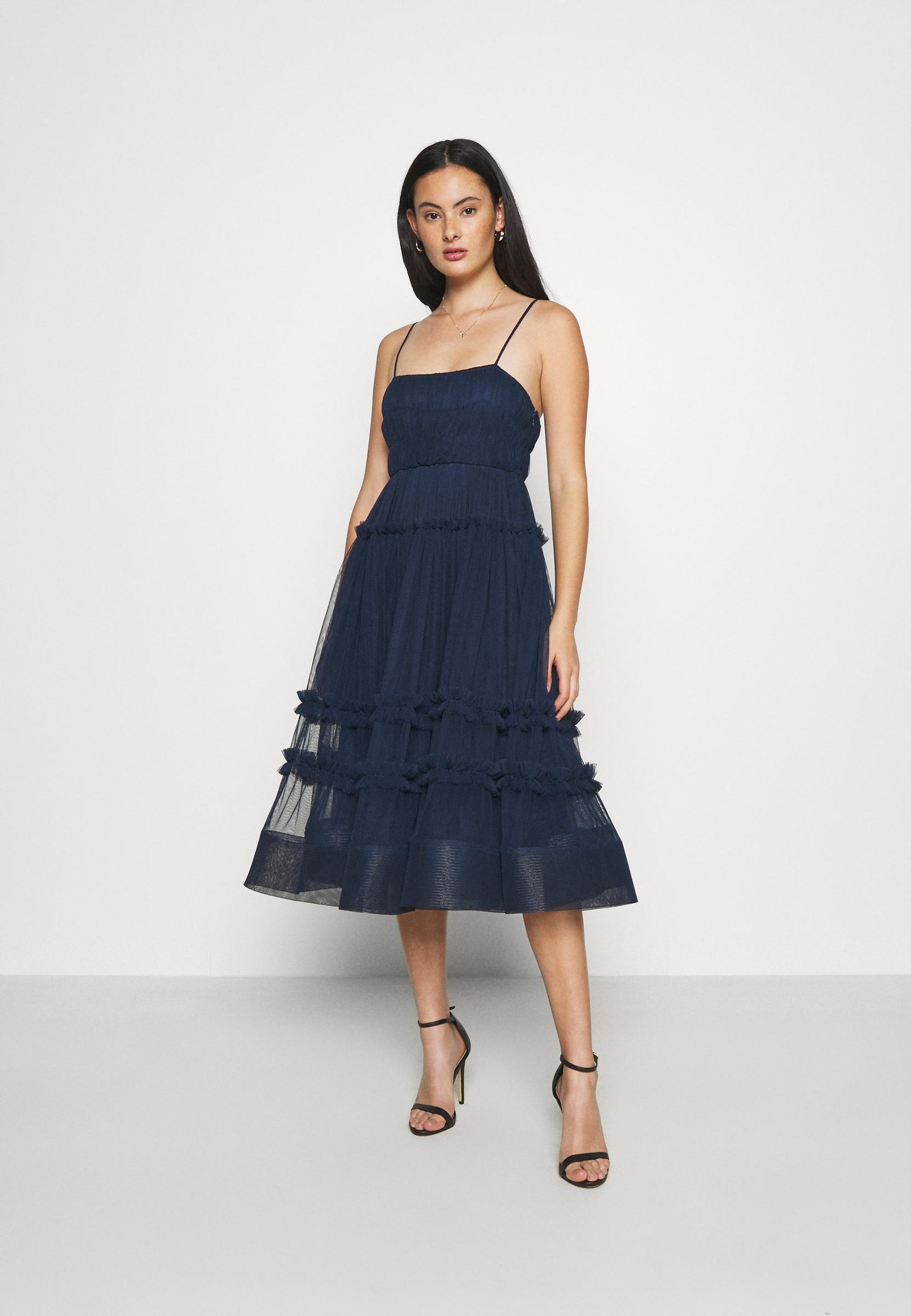 ZC56103 Lace Beads Shay Šaty MIDI S Ramínky A Volánky (40) Xs