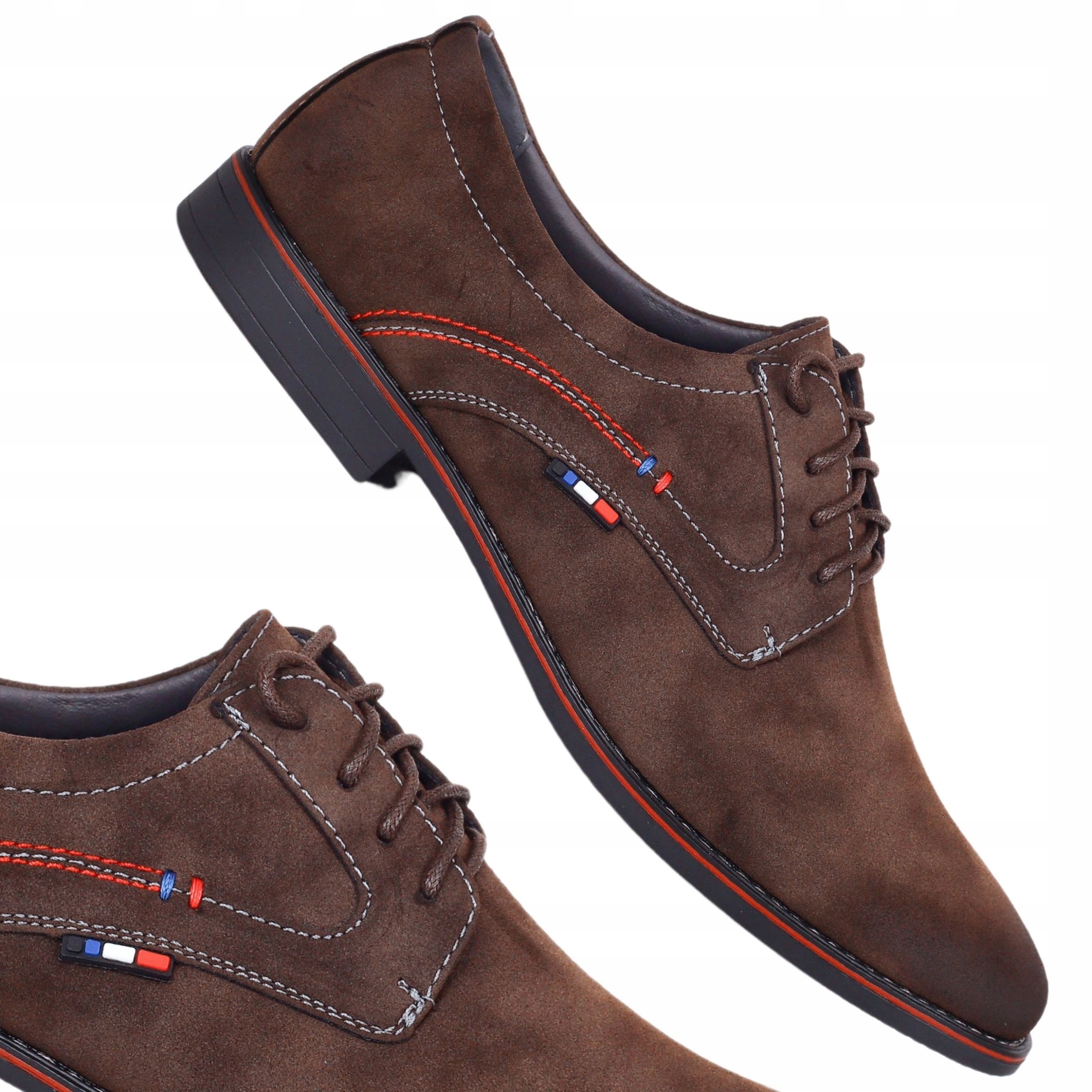 MĘSKIE BUTY ELEGANCKIE PANTOFLE WIZYTOWE SZNUROWANE WYGODNE Rozmiar 43